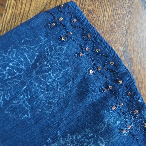 Greater Good Whimsigoth Blue/Purple Flowy Rayon V-Neck Tunic  Plus Size 1x/2x - Picture 7 of 12